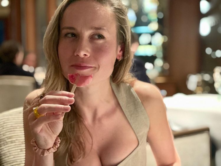 Brie Larson Eating Candy 